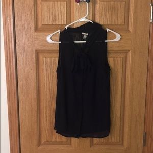 Navy Blue Blouse with Bow